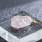 Natural Rose Quartz & Amethyst Irregular Pendant Necklace | Gold-Plated Edge
