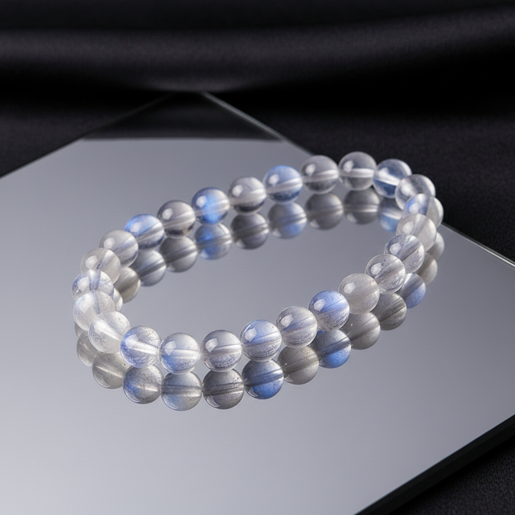 ✨ Natural Blue Moonstone Bracelet | Collector’s Grade White Moonstone Labradorite