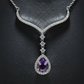Natural Amethyst S925 Silver Necklace | Elegant Teardrop Purple Gem Pendant (7×9mm Main Stone)